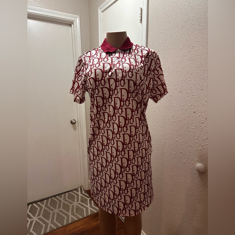 Stylish Burgundy Patterned Dress